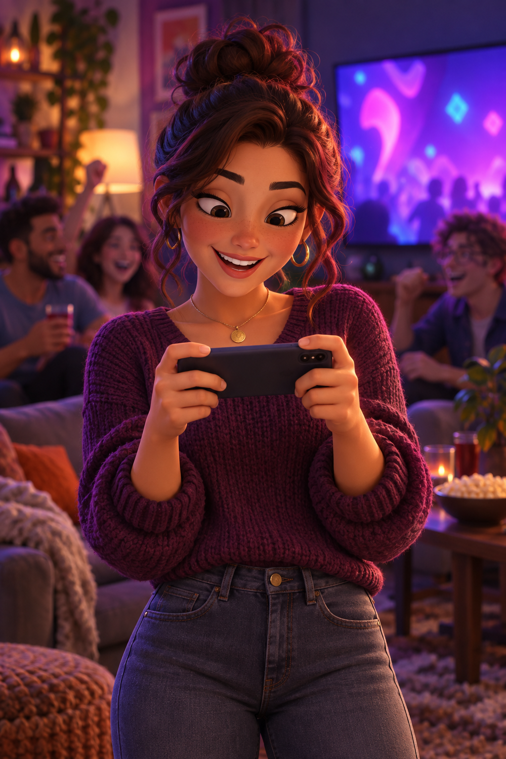 Игрок управляет игрой с телефона